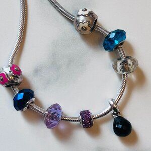 Set of Eight Assorted Bracelet Charms - some Hallmarked .925